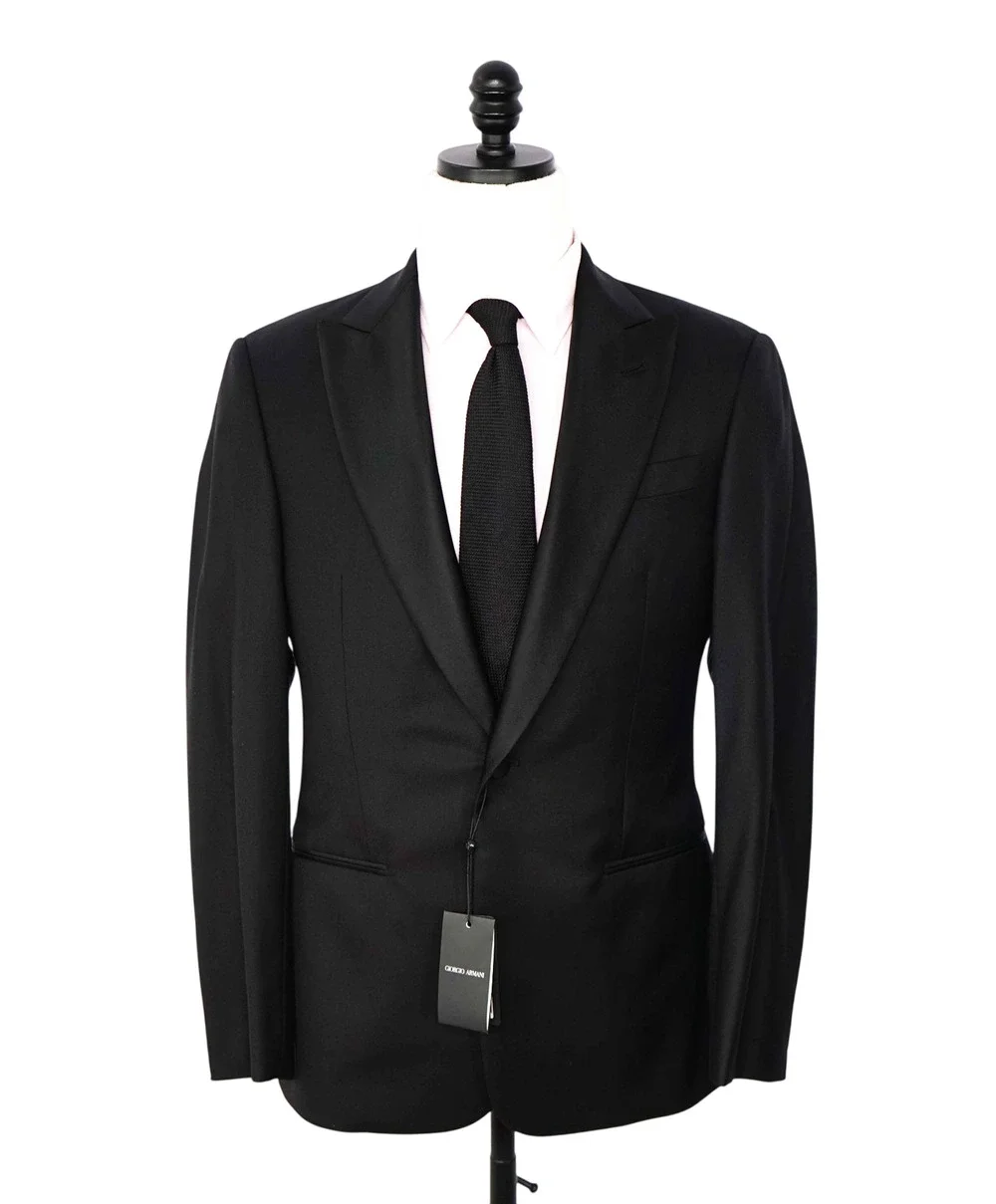 $3,195 GIORGIO ARMANI -Black Super 160's Dinner Jacket- 36S